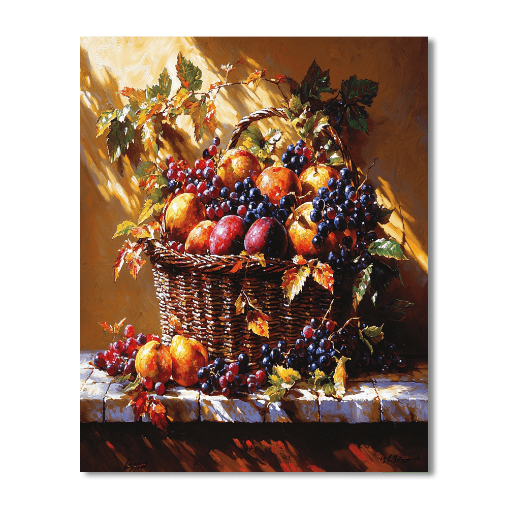 Caravaggio Inspired The Fruit Basket In Baroque Light  Paint By Numbers