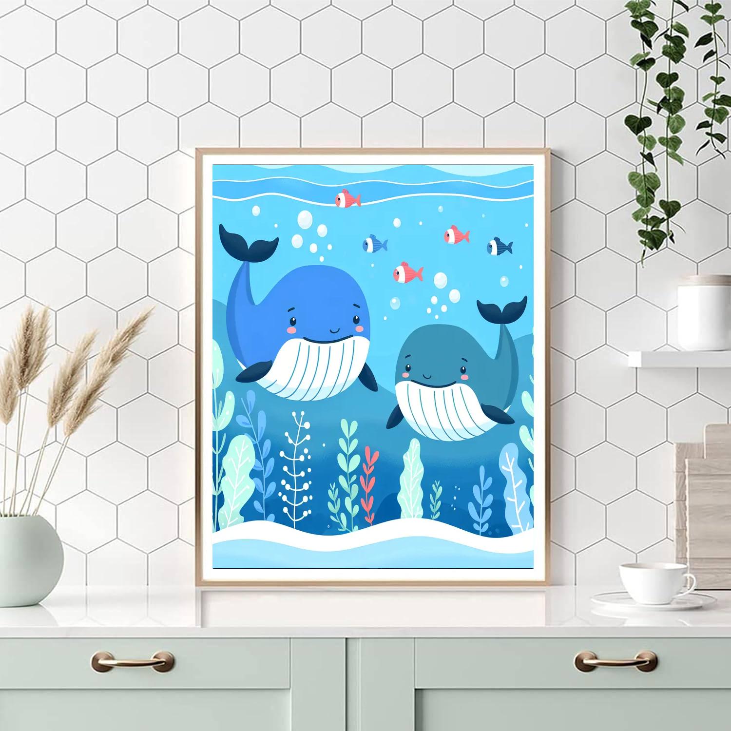 Wondrous Whale Waterscape Paint By Numbers