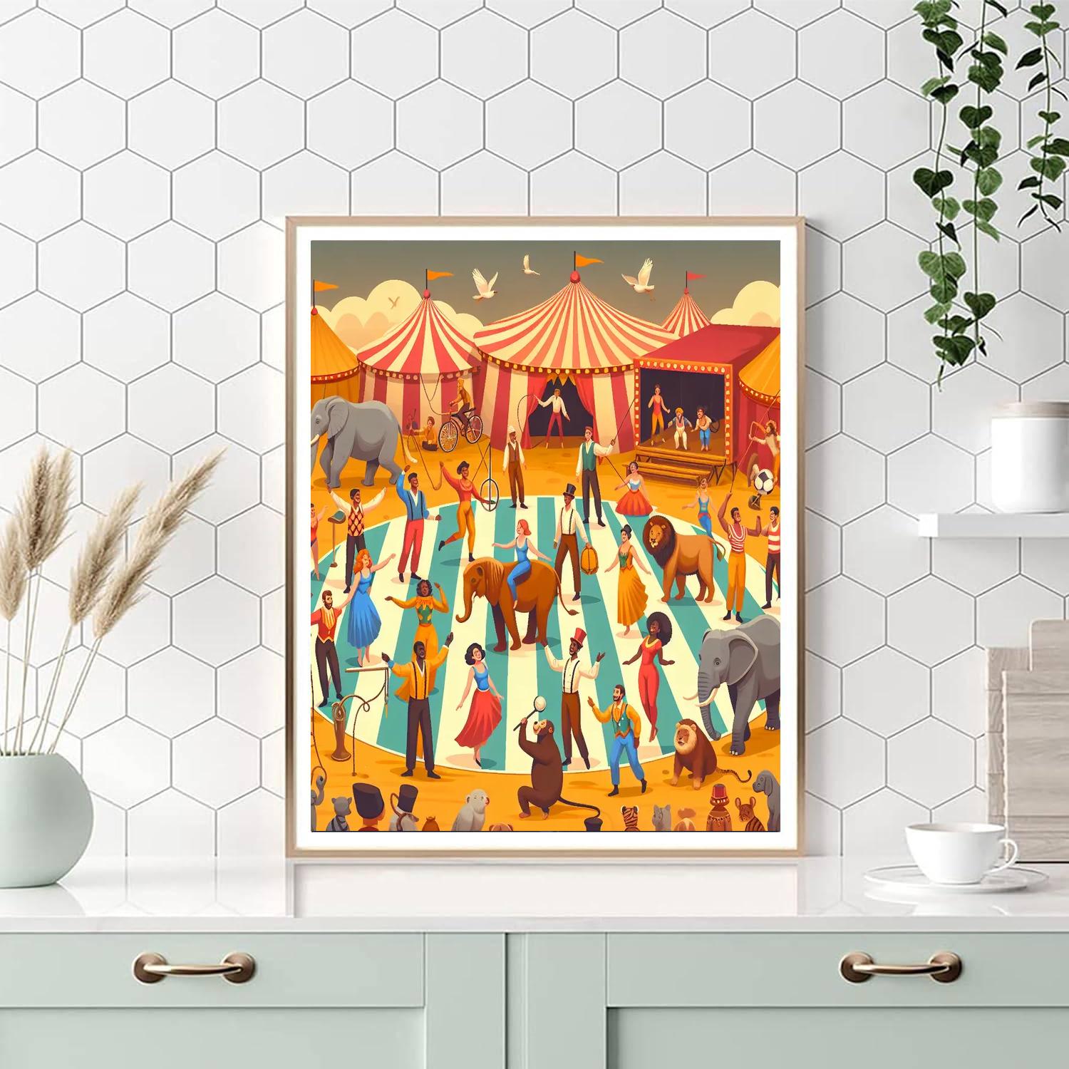Cheerful Circus Camp Paint By Numbers