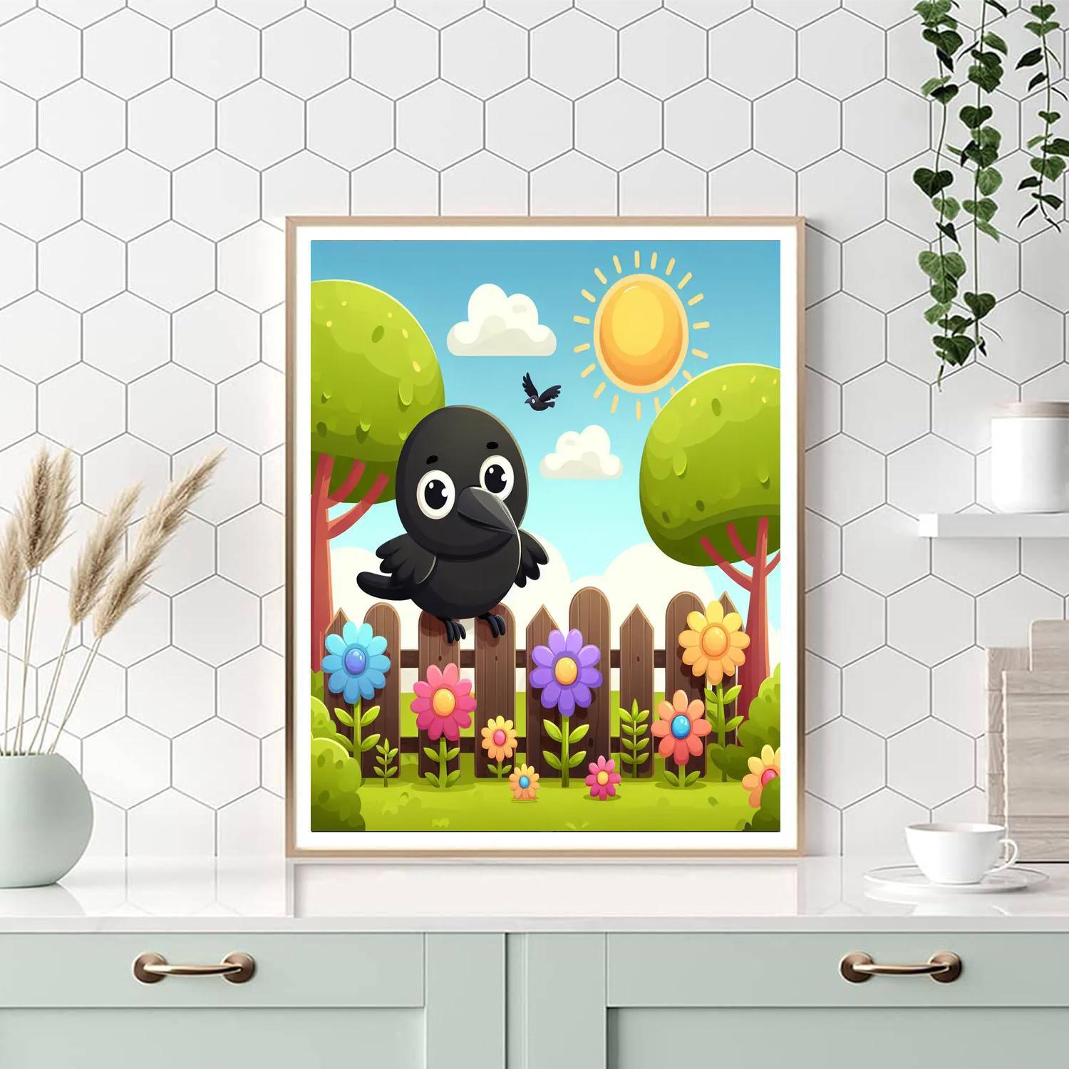 Curious Crow Painting Number Kit
