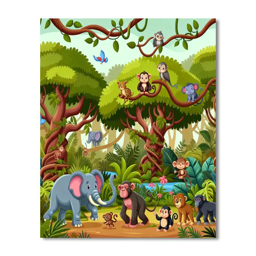 Jungle Safari Puzzle Numbered Painting Kits