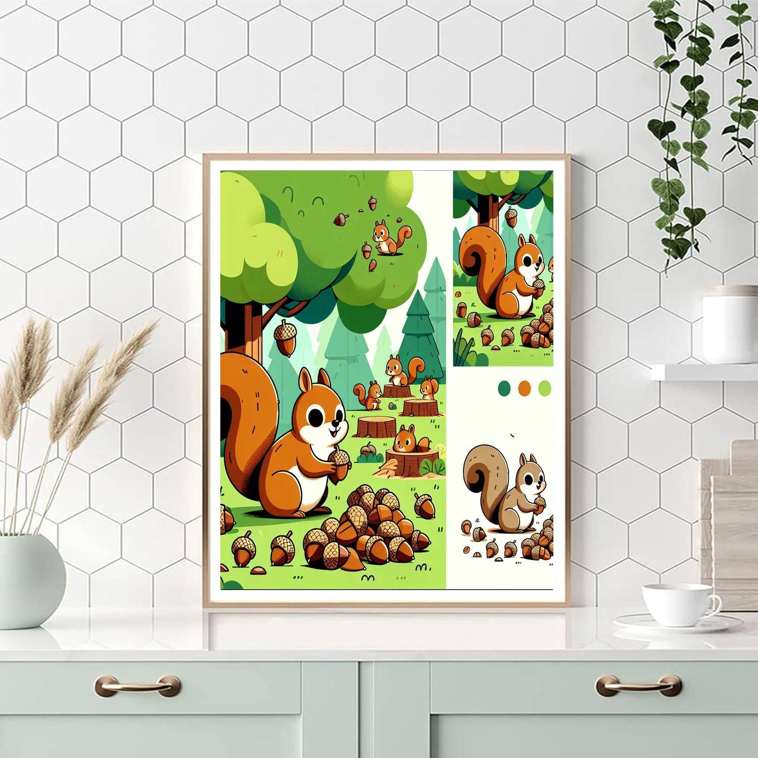 Spirited Squirrels Paint By Numbers Art