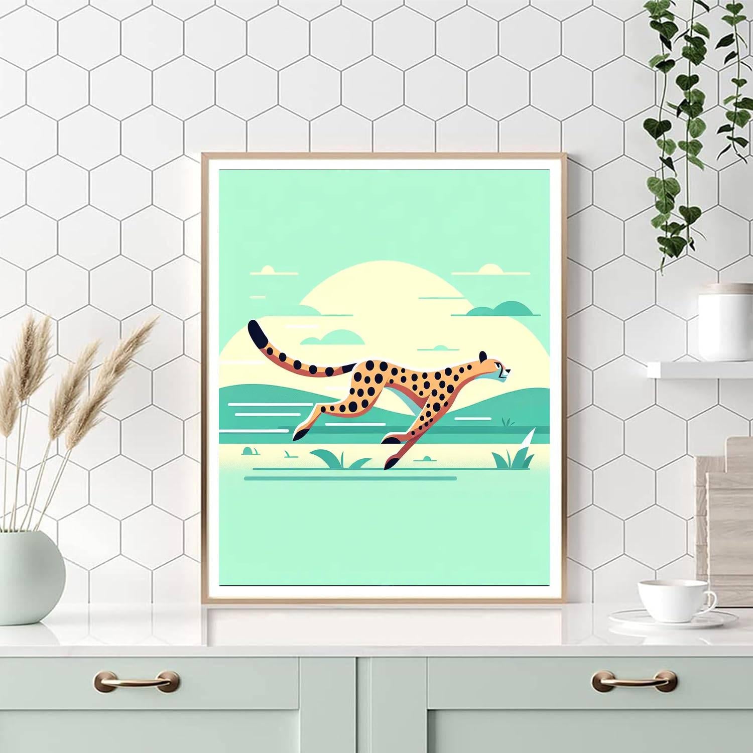 Captivating Cheetah Chase Painting Number Kit