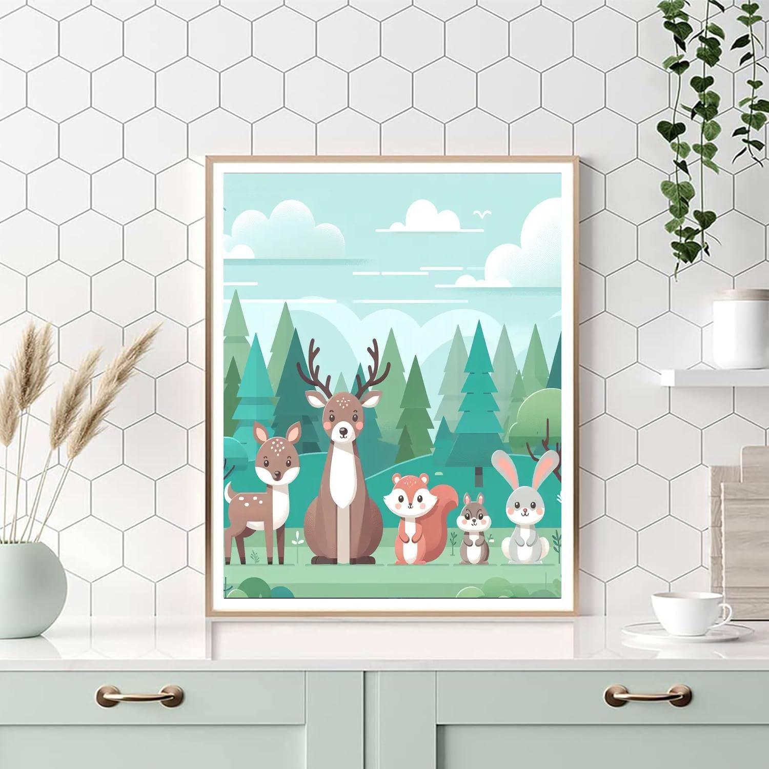 Forest Animals Gathering Paint By Numbers Kits
