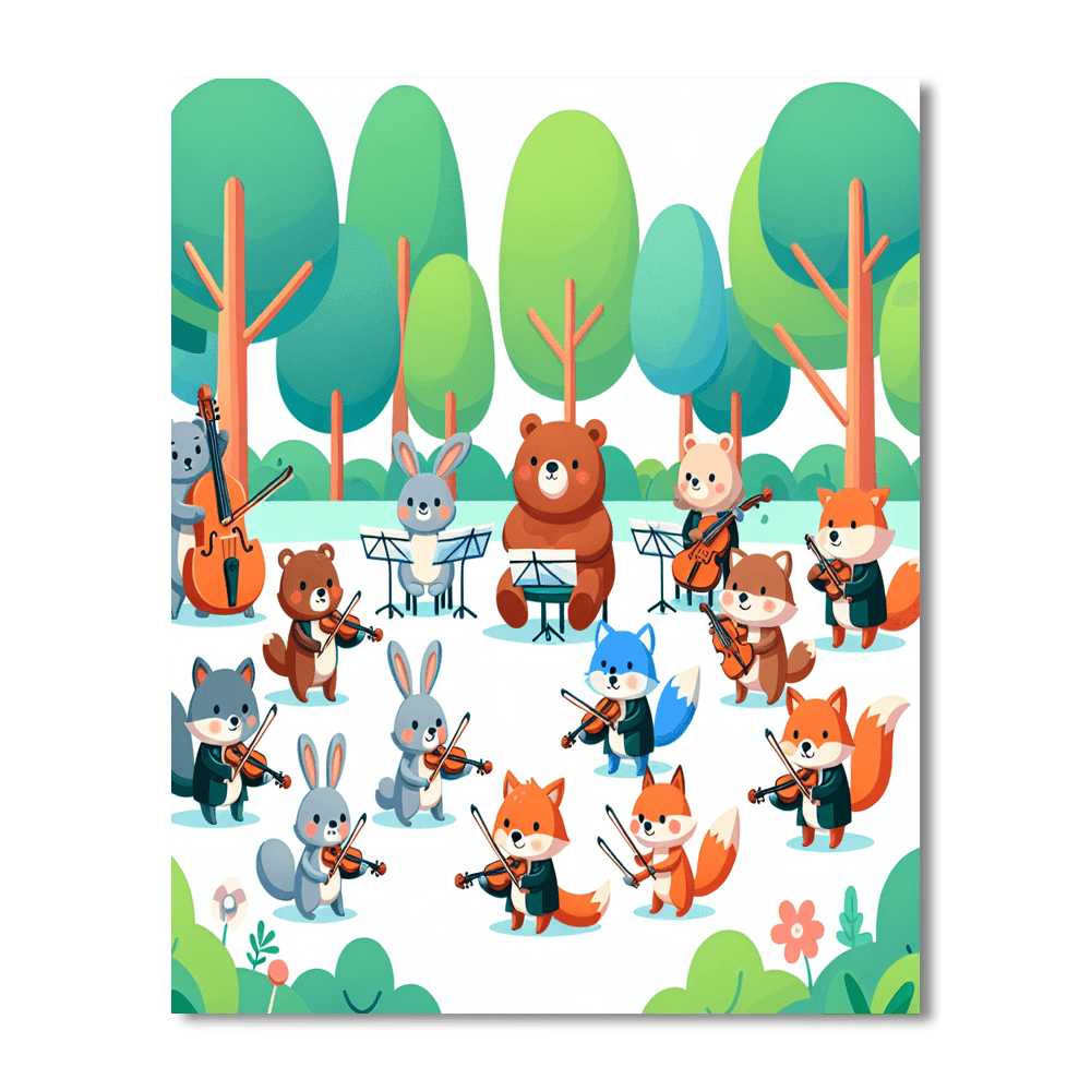 Wild Animal Orchestra Number Painting