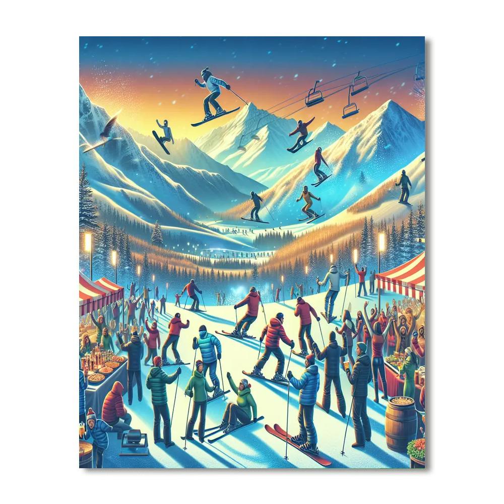 World Ski And Snowboard Festival Paint By Color