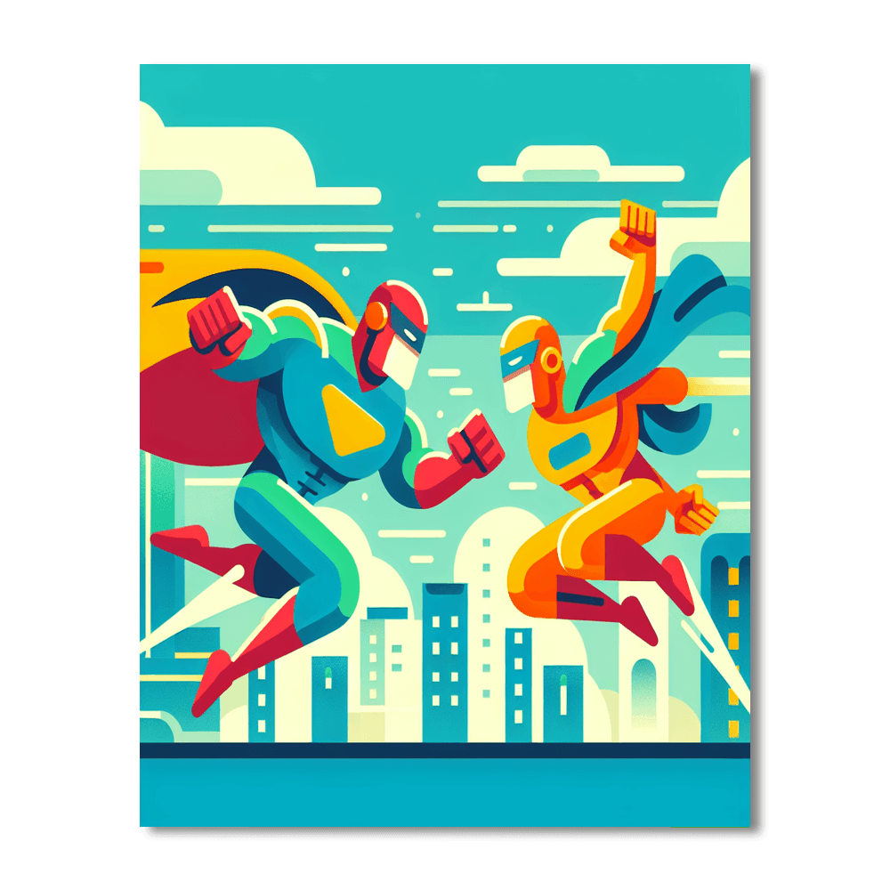 Superhero Showdown Paint By Numbers Art