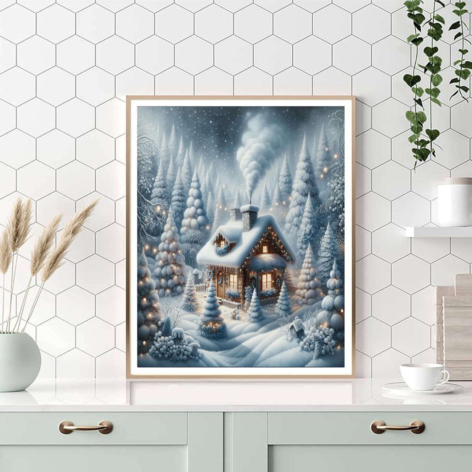 Magical Winter Retreat Painting By Numbers Kit