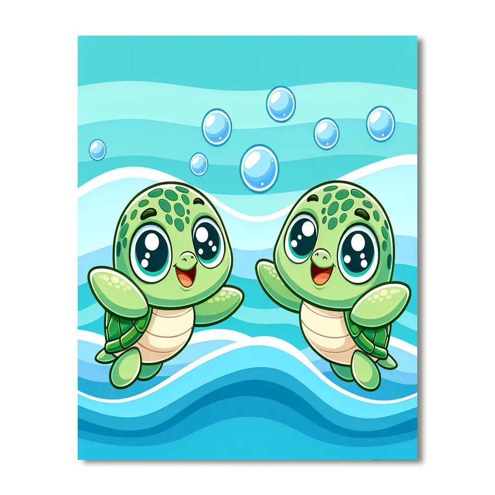 Sailing With Sea Turtles Painting By Numbers Kit