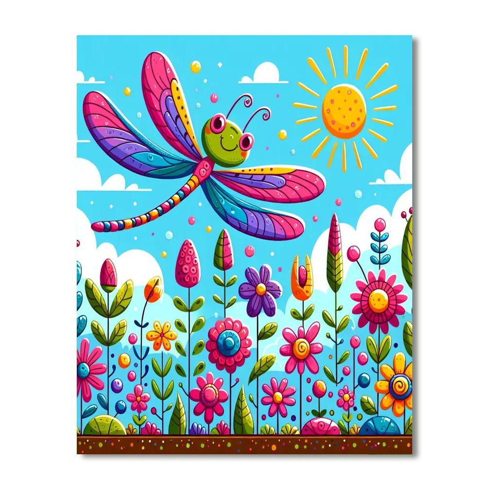 Silly Dragonfly Paint By Numbers Art