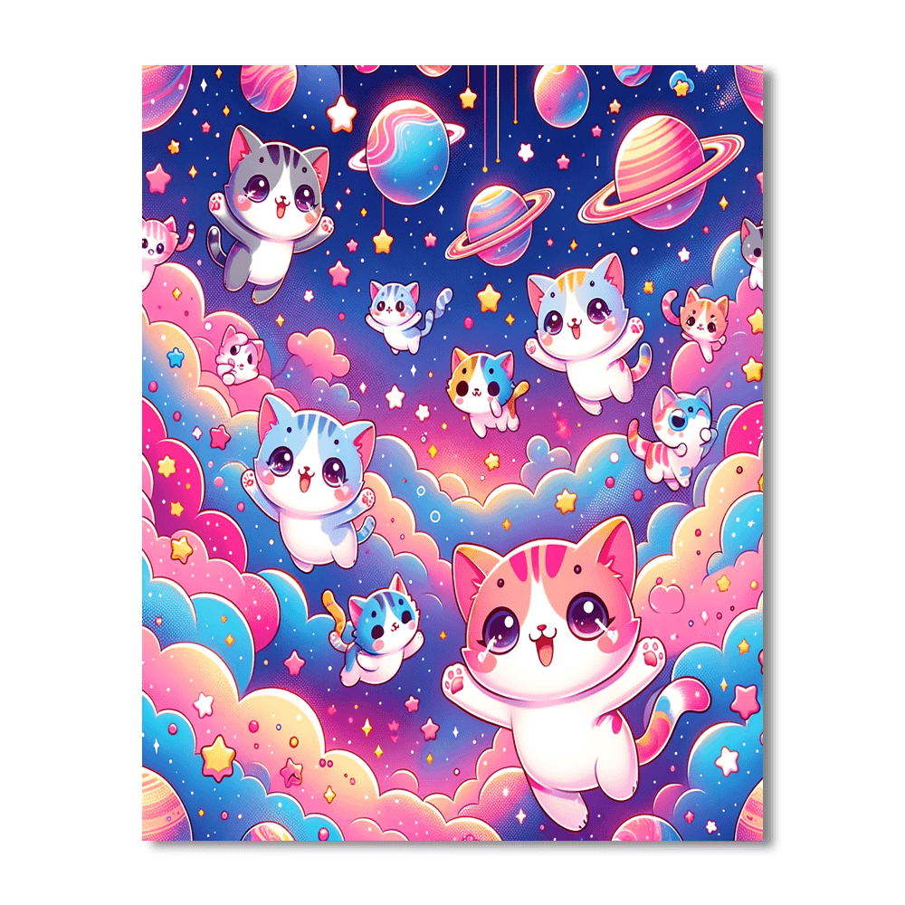Cute Space Kittens Paint By Numbers Kits