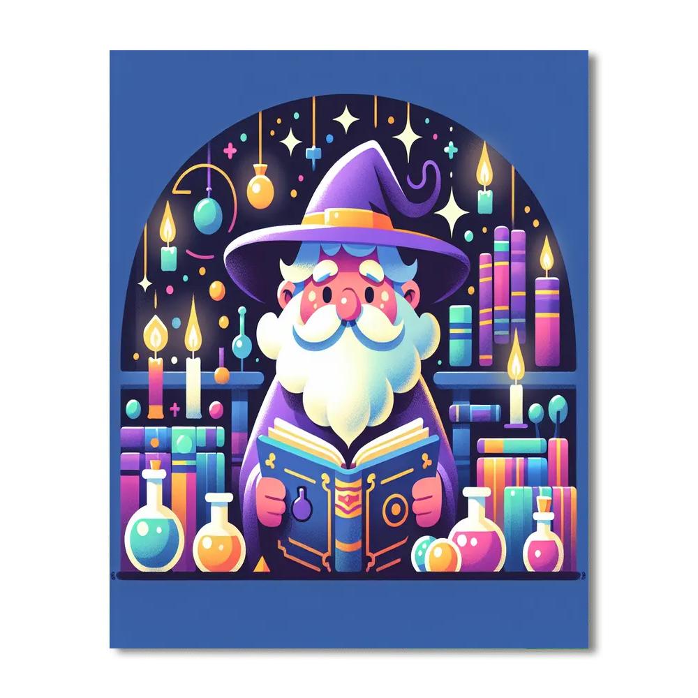 Wizard's Enchanted Spellbook DIY Paint By Numbers