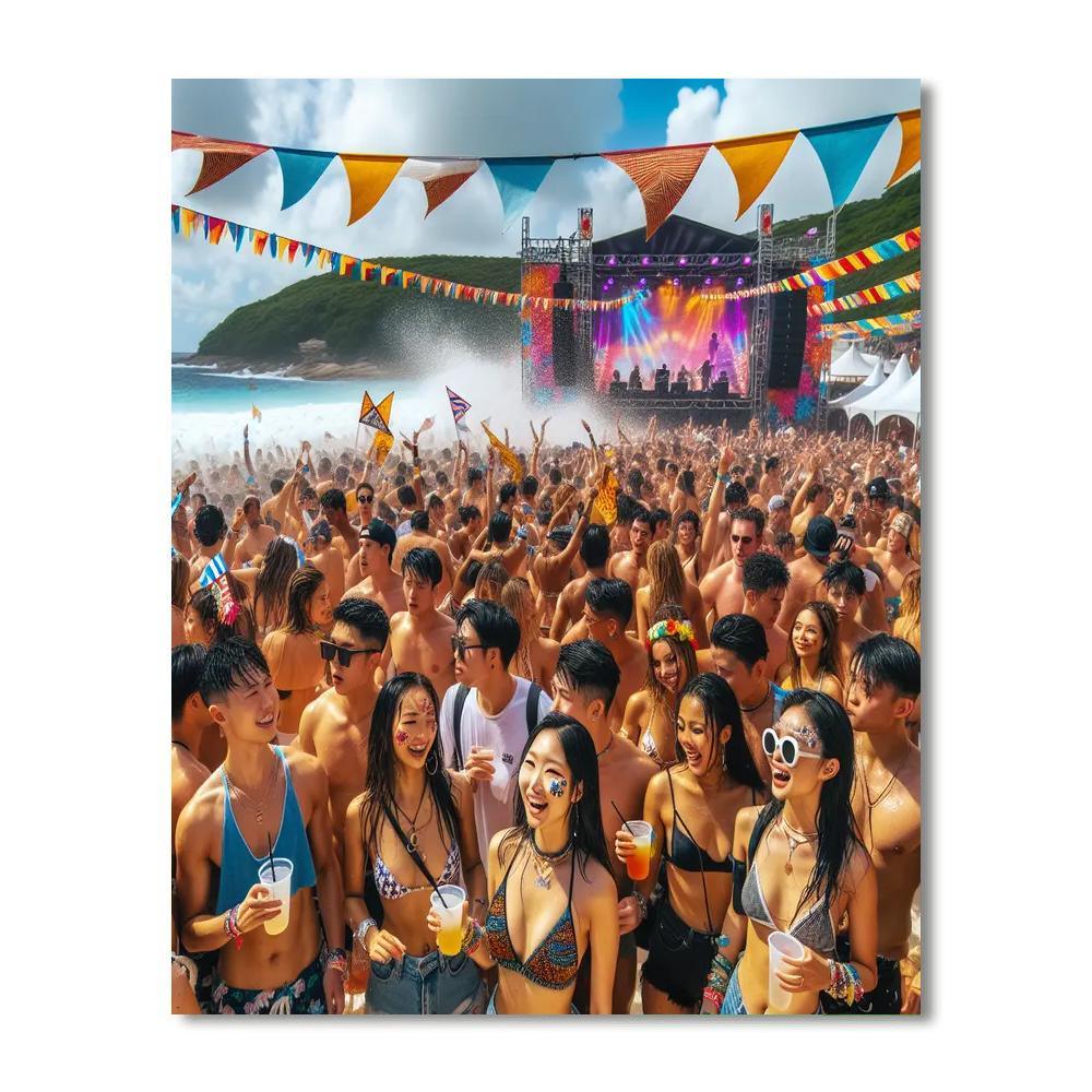 Barcelona Beach Festival Paint By Numbers Art