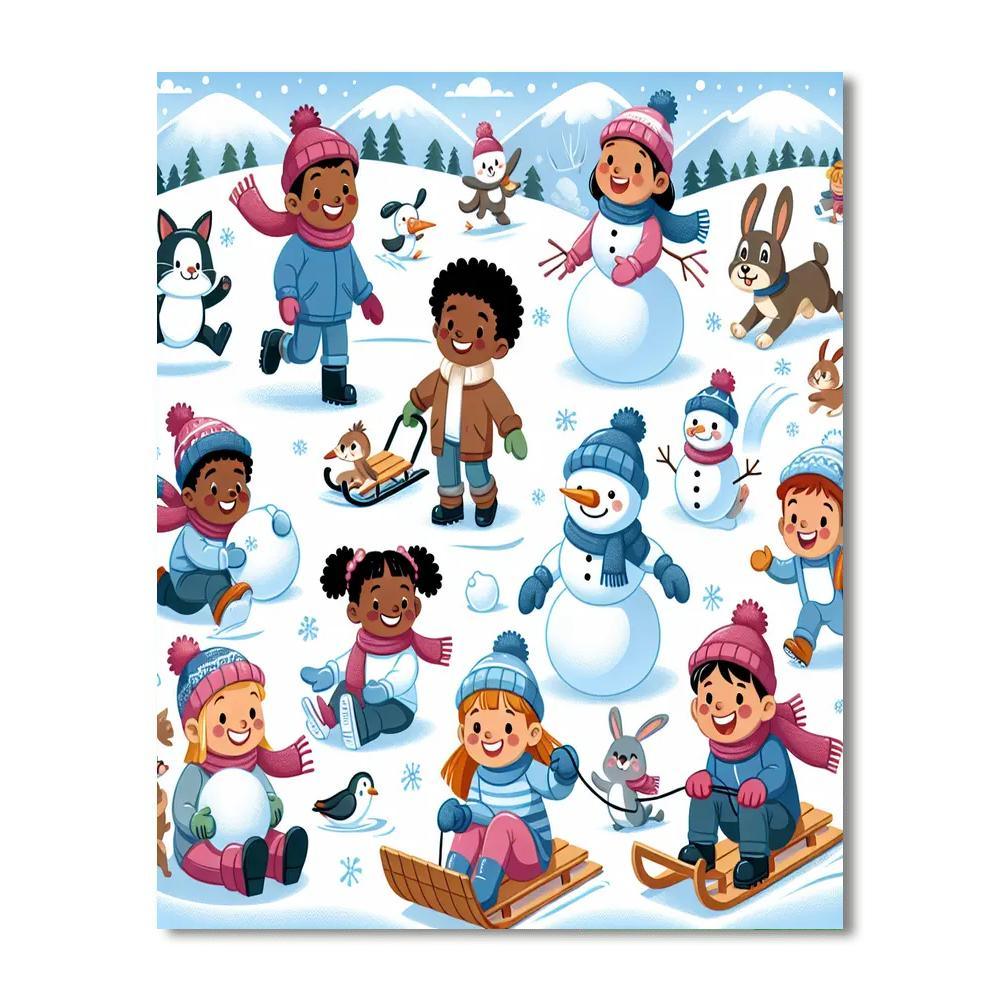 Giggly Snowy Adventures DIY Paint By Numbers