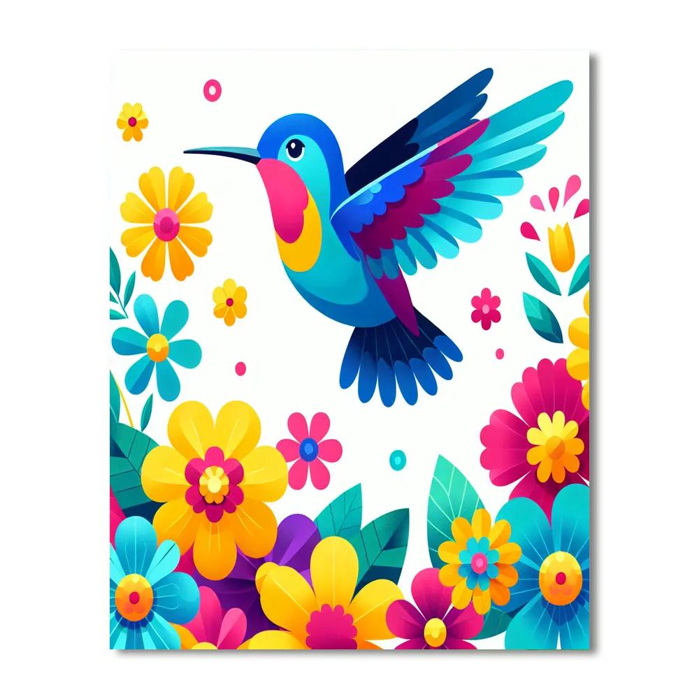 Happy Hummingbird Haven Painting By Numbers Kit