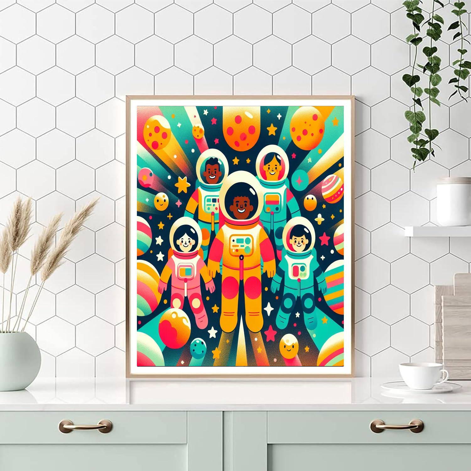 Astronauts' Galactic Adventure Paint By Color