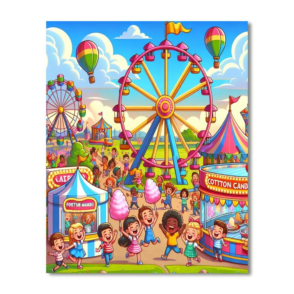 Joyful Adventure At The Carnival Painting By Numbers Kit