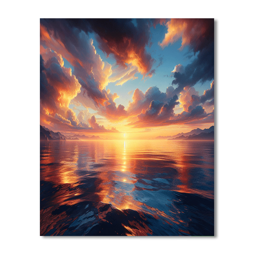 Dynamic Coastal Sunrise Painting By Numbers Kit