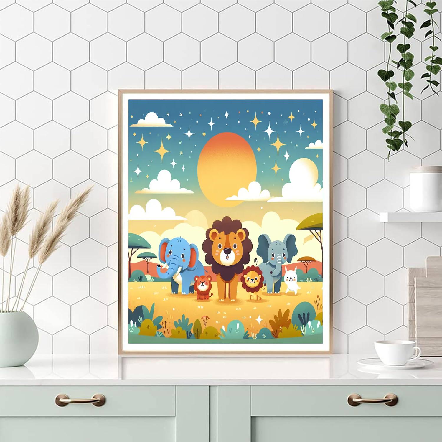 Starry Safari Trek Paint By Numbers Art