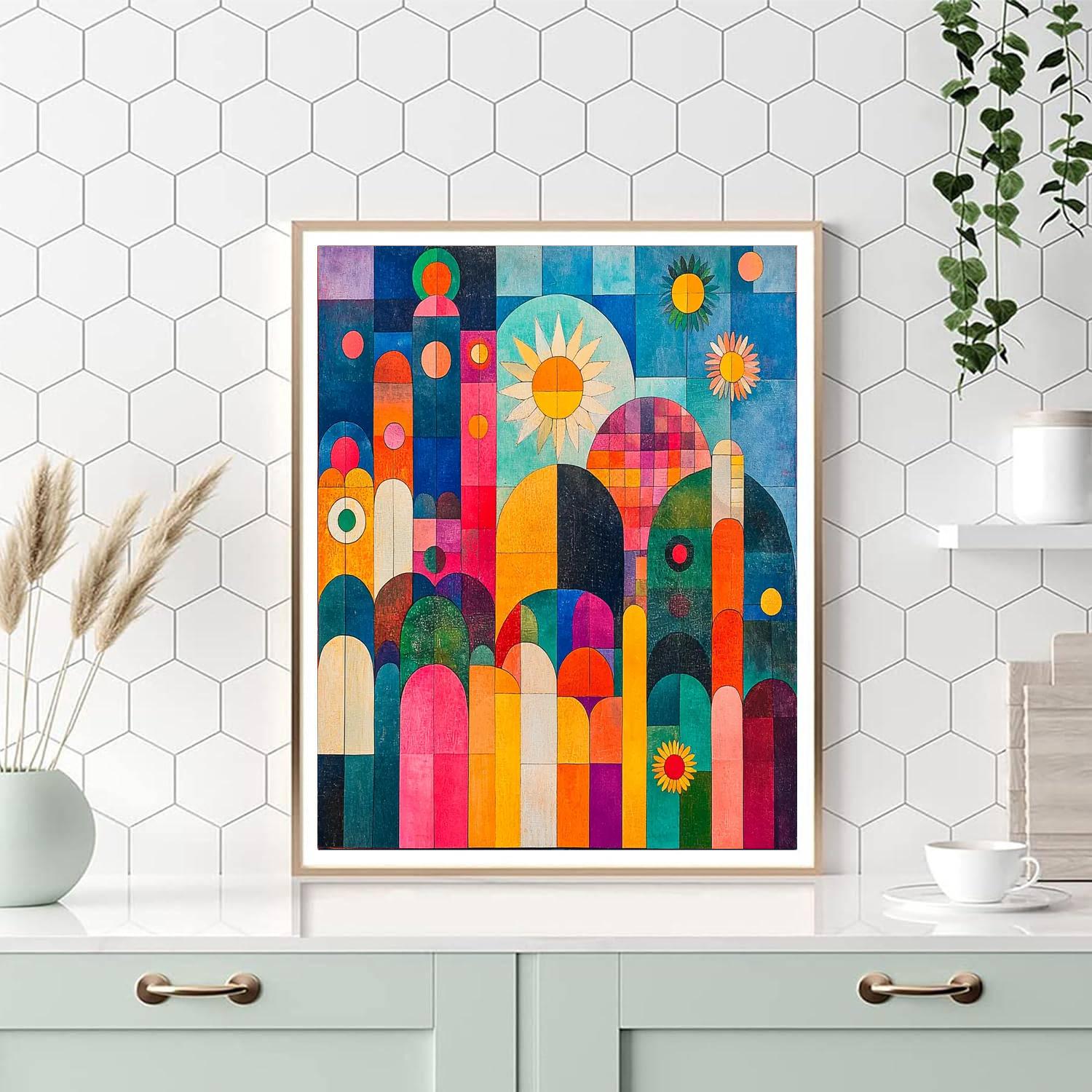 Paul Klee Inspired Playful Geometries  Painting Number Kit