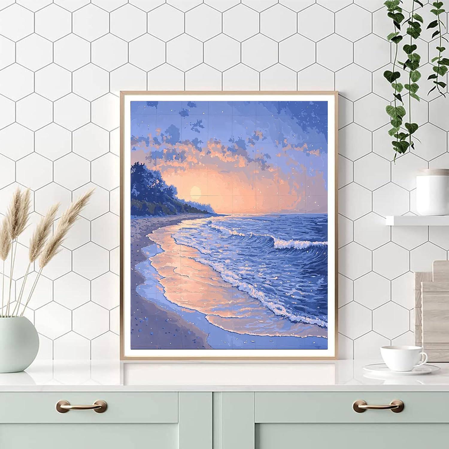 Utagawa Hiroshige Inspired The Beauty Of Evening Tides  Number Painting