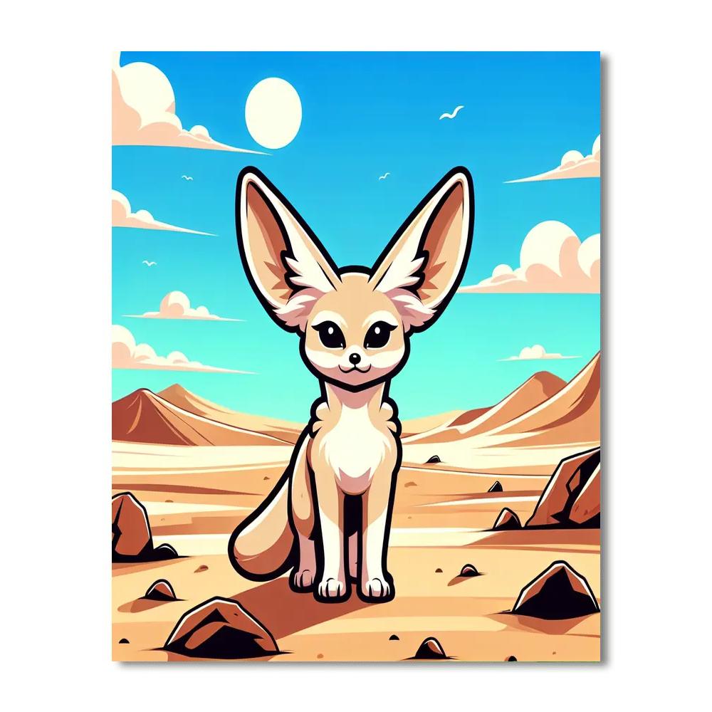 Fanciful Fennec Fox Paint By Numbers Art