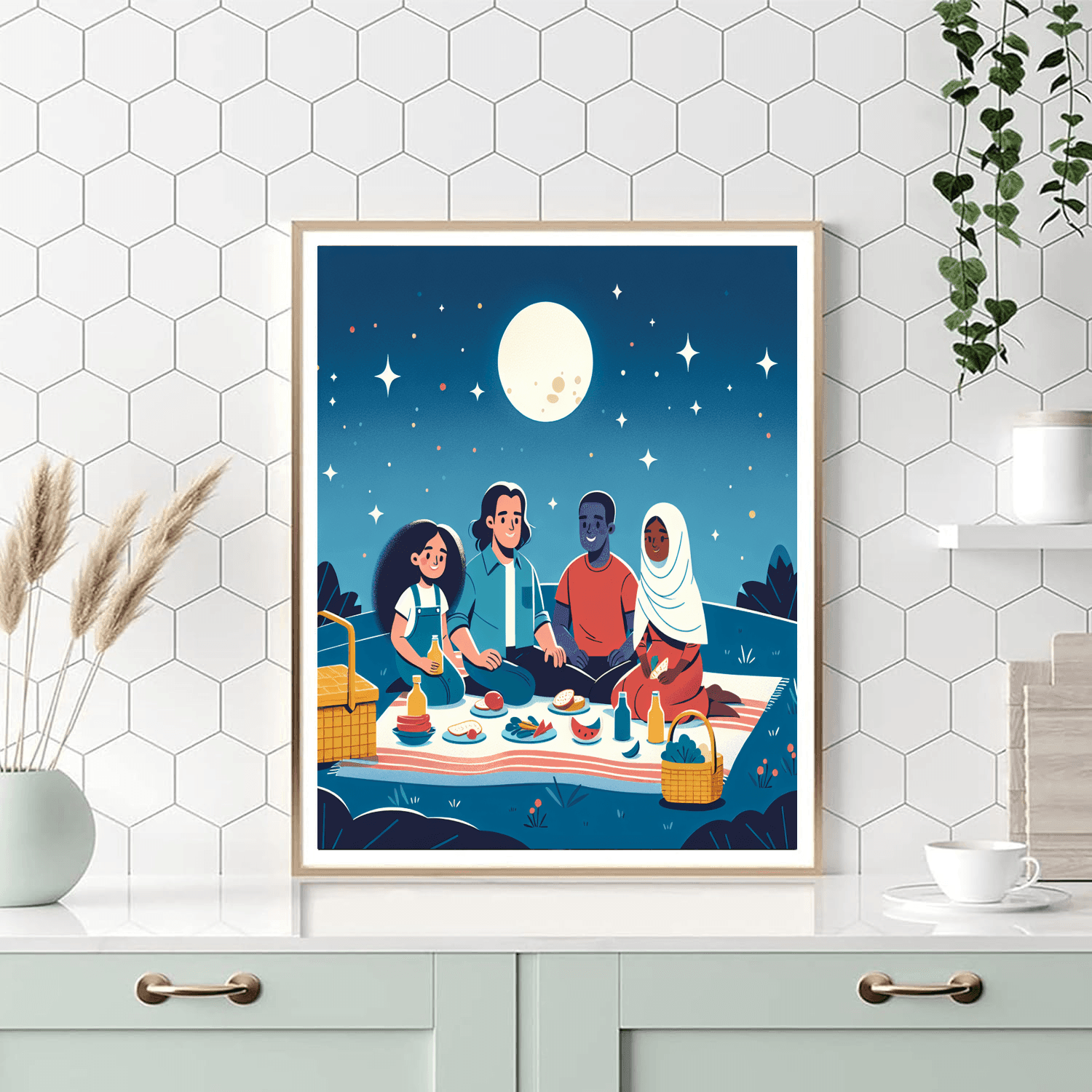 Dreamy Moonlit Picnic Paint By Color