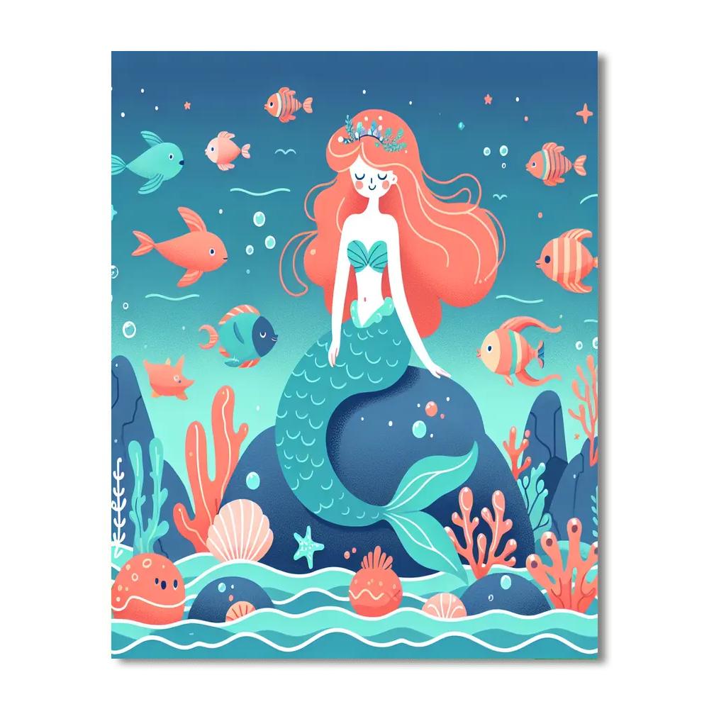 Seaside Mermaid Lagoon DIY Paint By Numbers