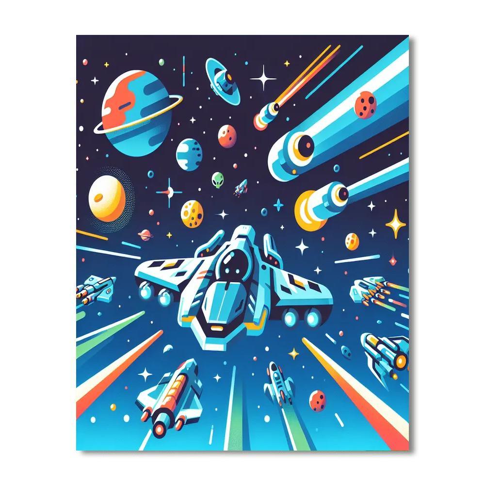Space Invaders Showdown Numbered Painting Kits