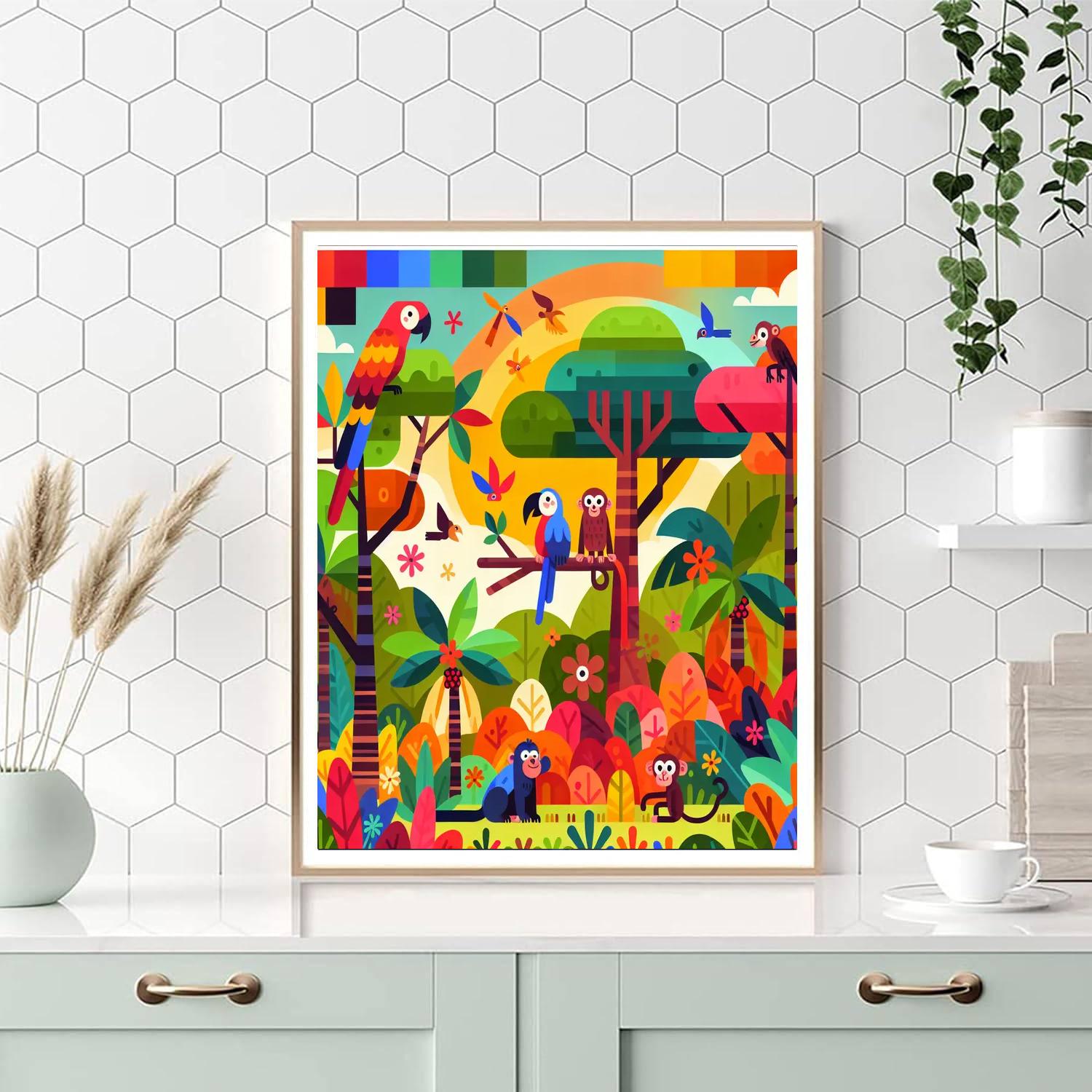Joyous Jungle Paint By Numbers Art