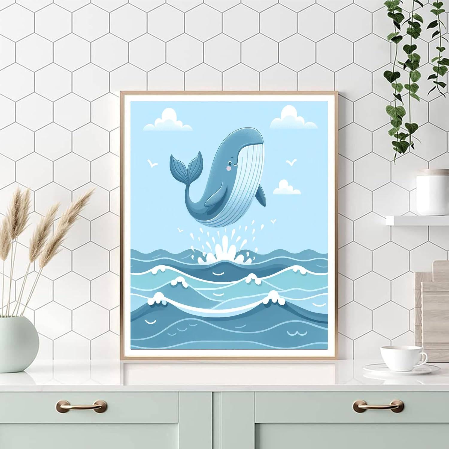 Whale's Wonder Wave Number Painting