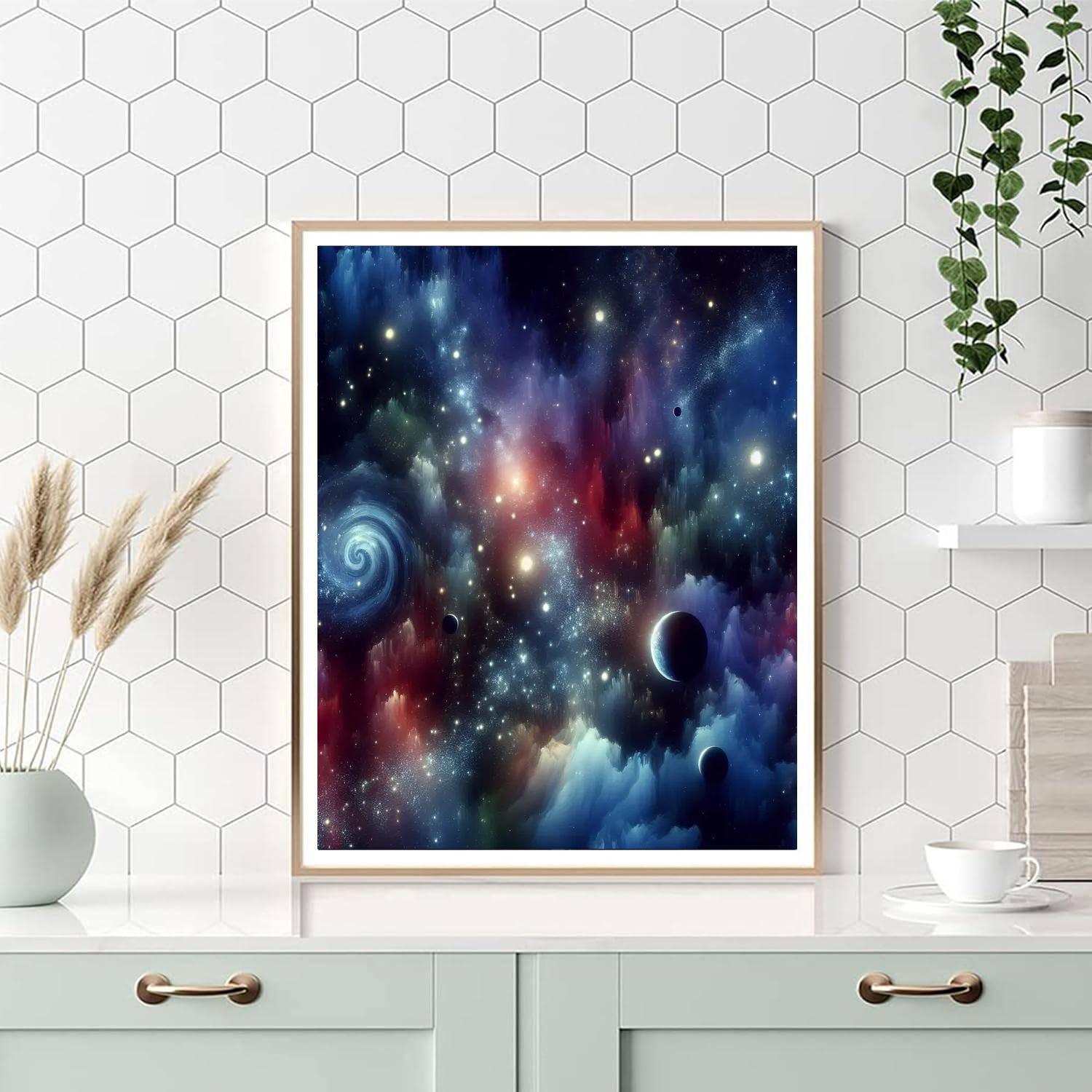 Celestial Ballet Night Sky Number Painting