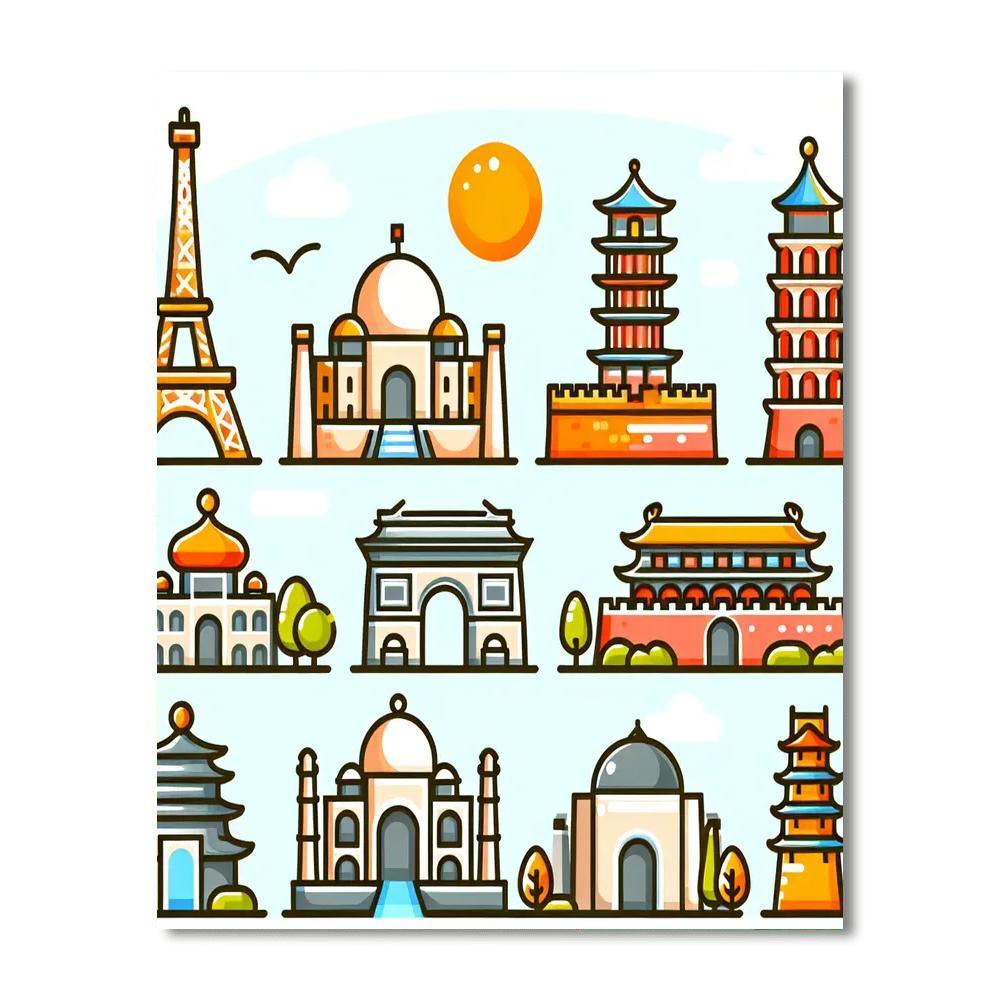 Around The World Adventure Numbered Painting Kits