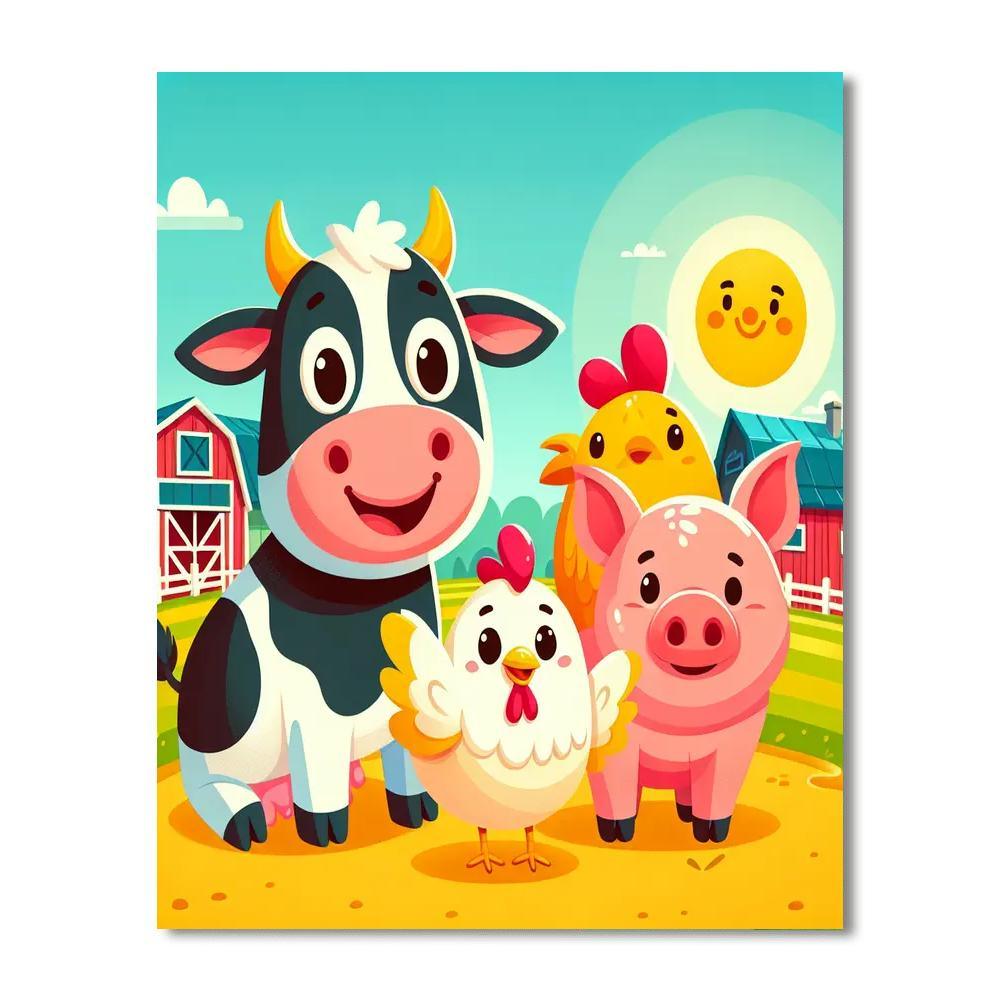 Farm Friends Gathering Paint By Numbers