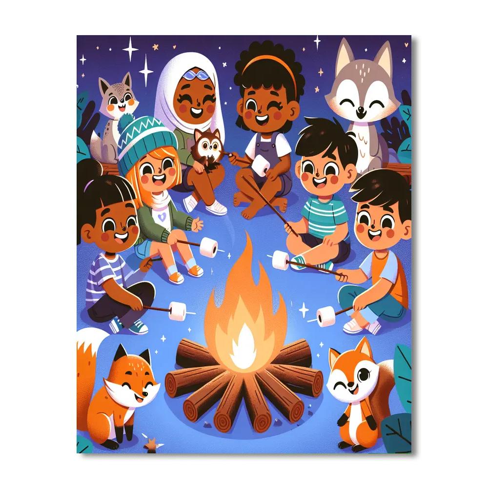 Mystical Marshmallow Campfire Paint By Color