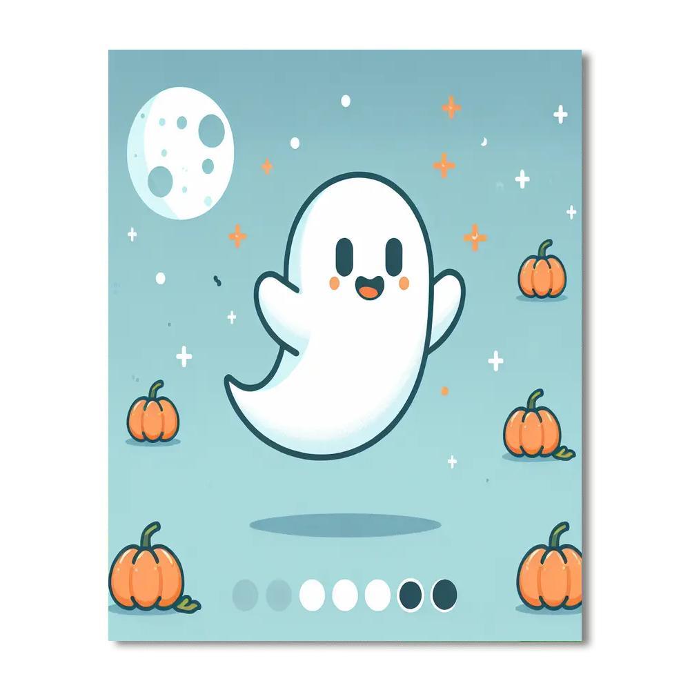 Spooky Ghost Painting By Numbers Kit