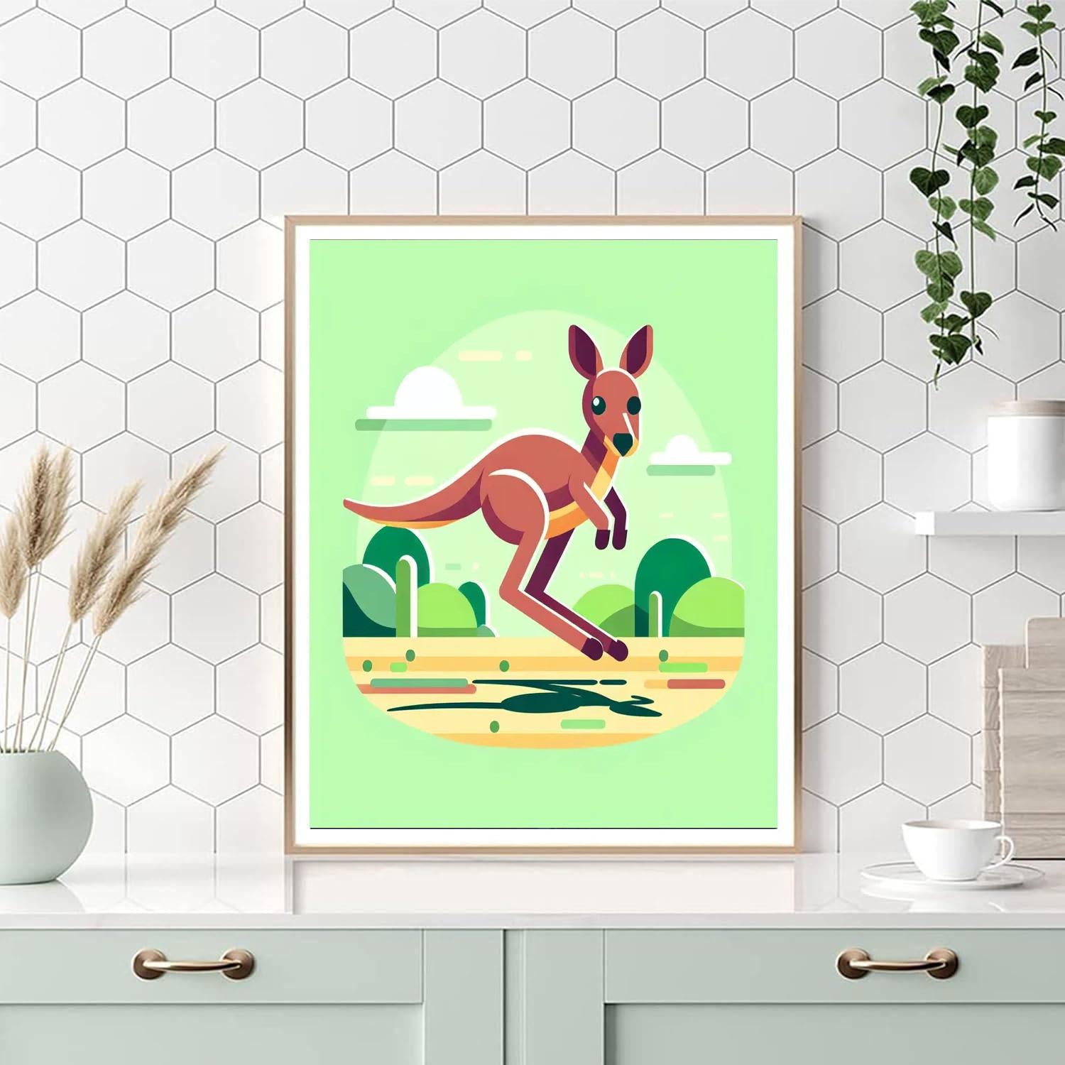Bouncing Kangaroo Kapers Paint By Numbers Art
