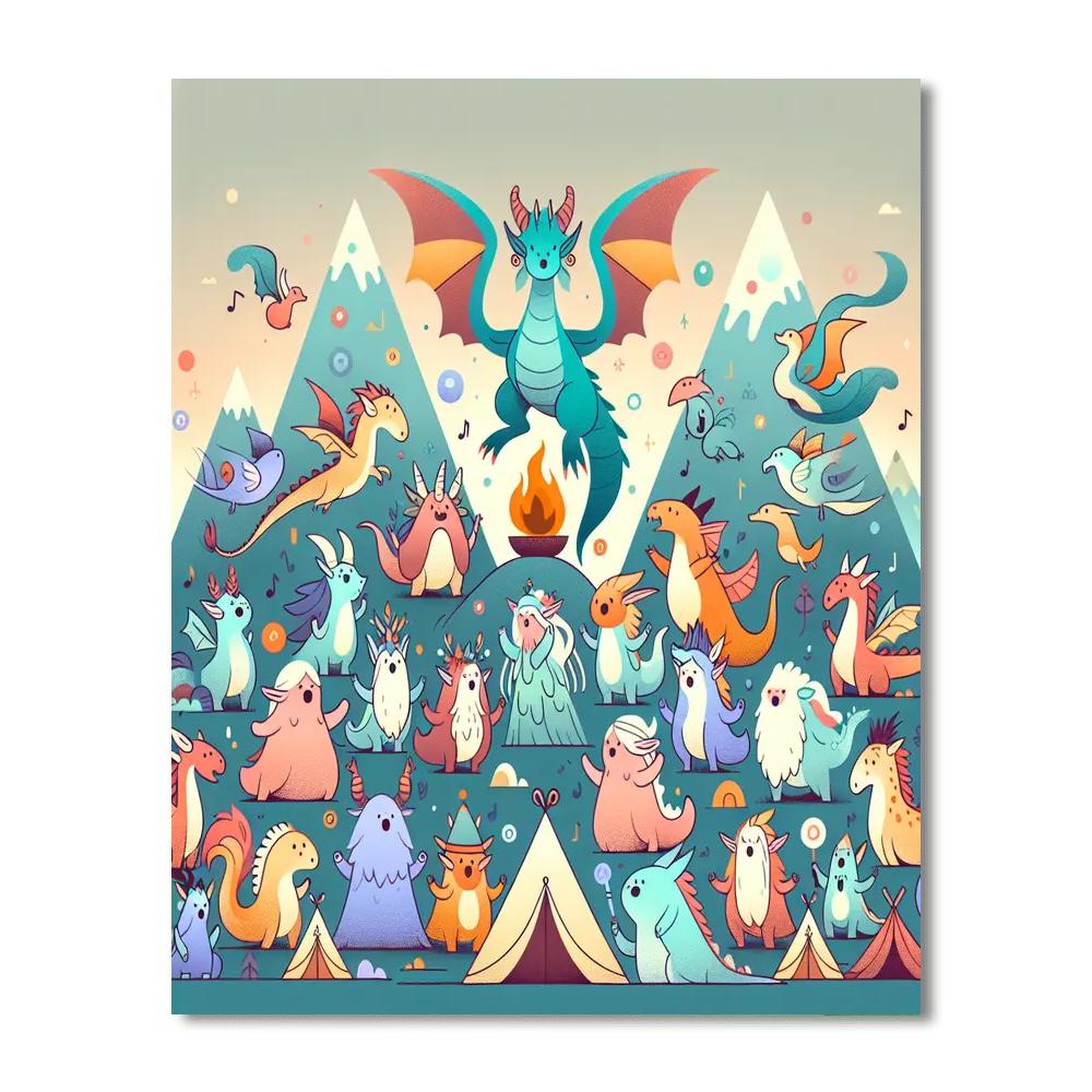 Mystic Mountain Festival Painting By Numbers Kit