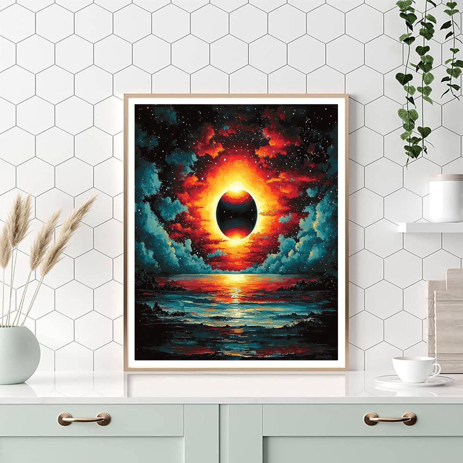 Georges Seurat Inspired Eclipse Of Colors  Paint By Numbers Art