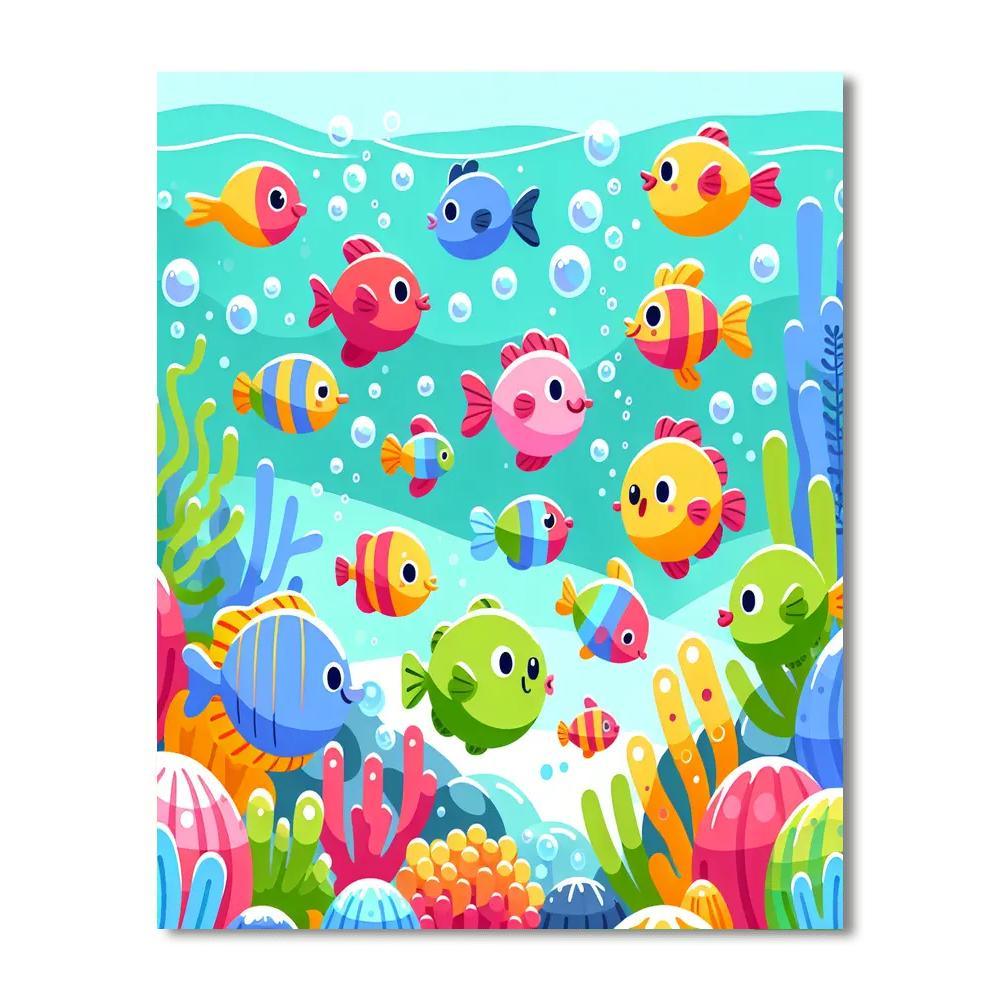 Rainbow Underwater World Numbered Painting Kits
