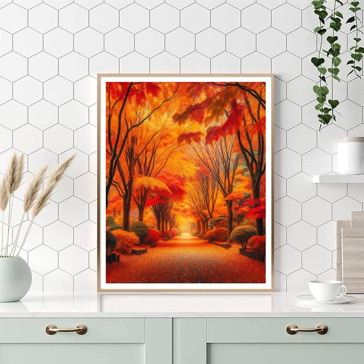 Colorful Autumn Pathway Painting By Numbers Kit