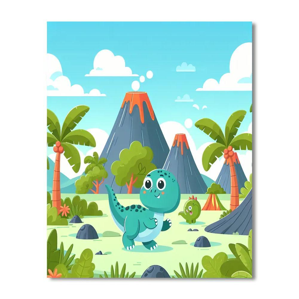 Dinosaurs' Playland Numbered Painting Kits