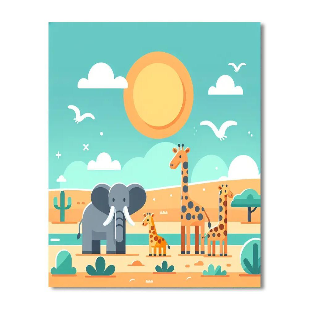 Sunlit Savannah Symphony Number Painting