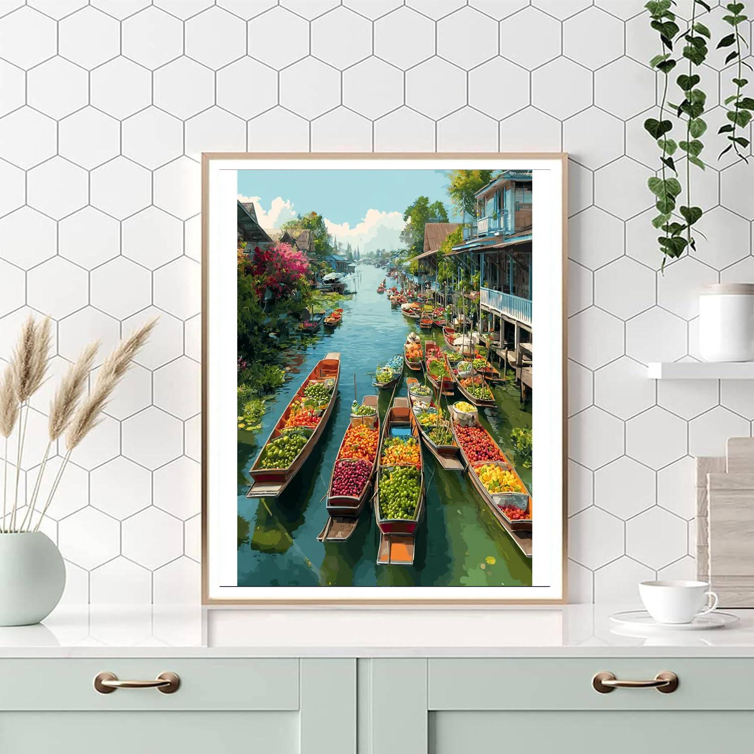 The Floating Markets Of Damnoen Saduak DIY Paint By Numbers