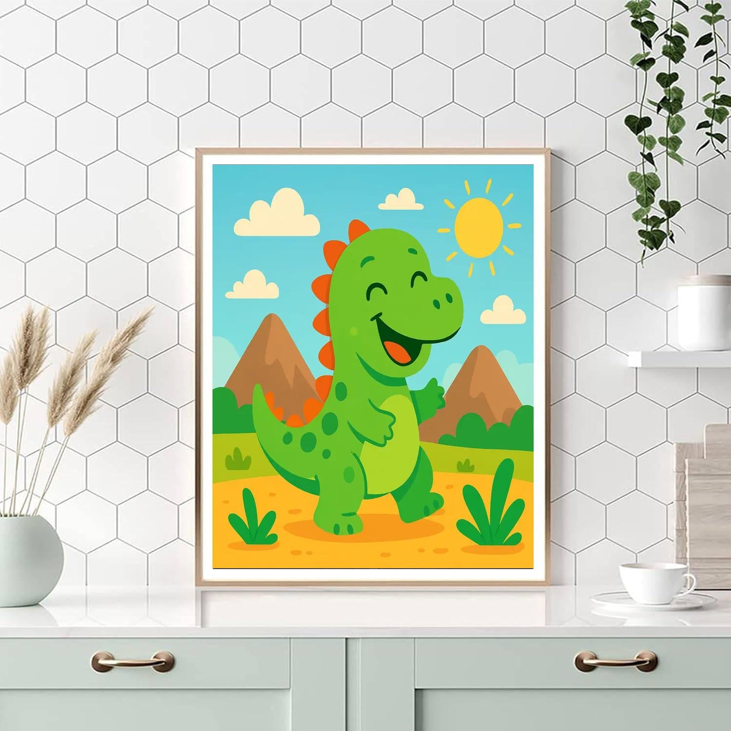 Gleeful Dinosaur Painting By Numbers Kit