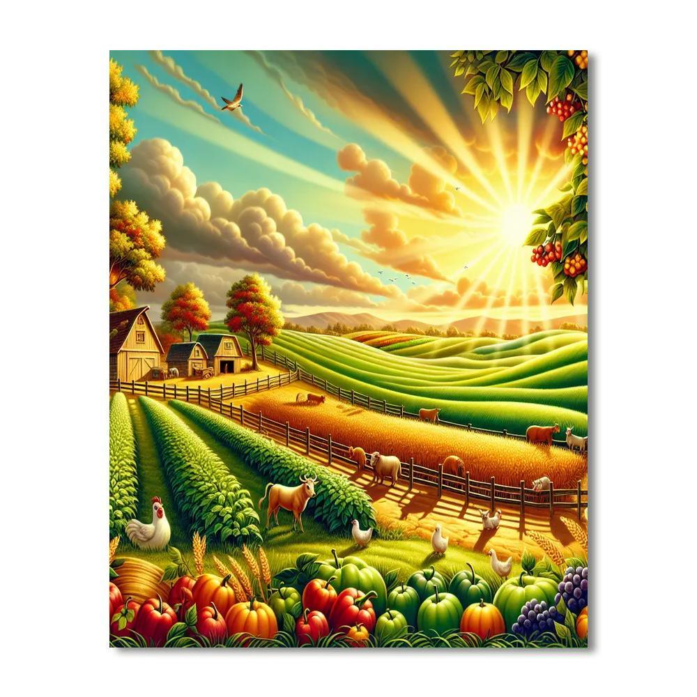 Bright Farm Harvest Numbered Painting Kits