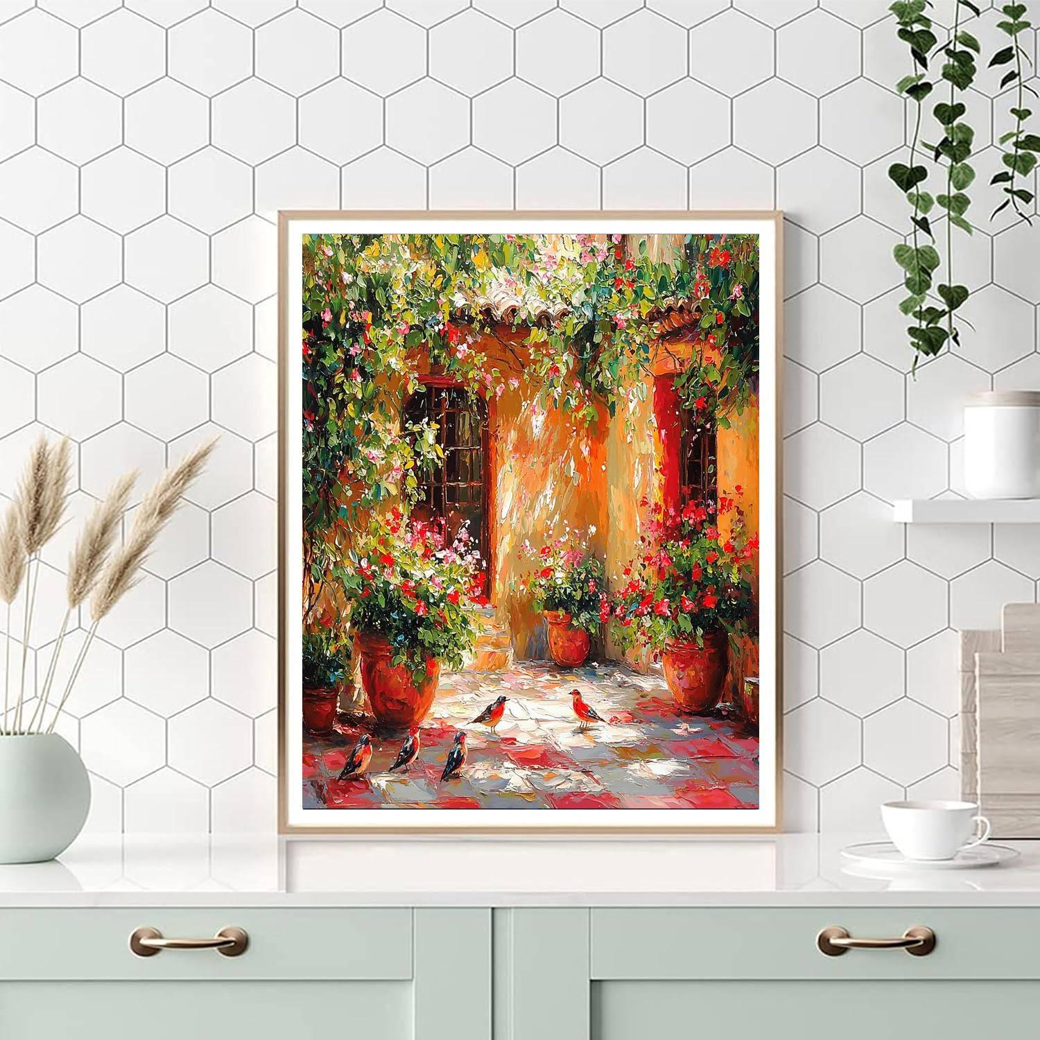 Pierre-Auguste Renoir Inspired Sunlit Courtyard  DIY Paint By Numbers