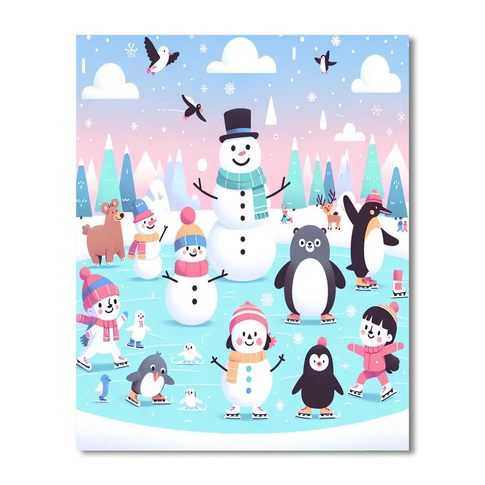 Happy Winter Fun Number Painting