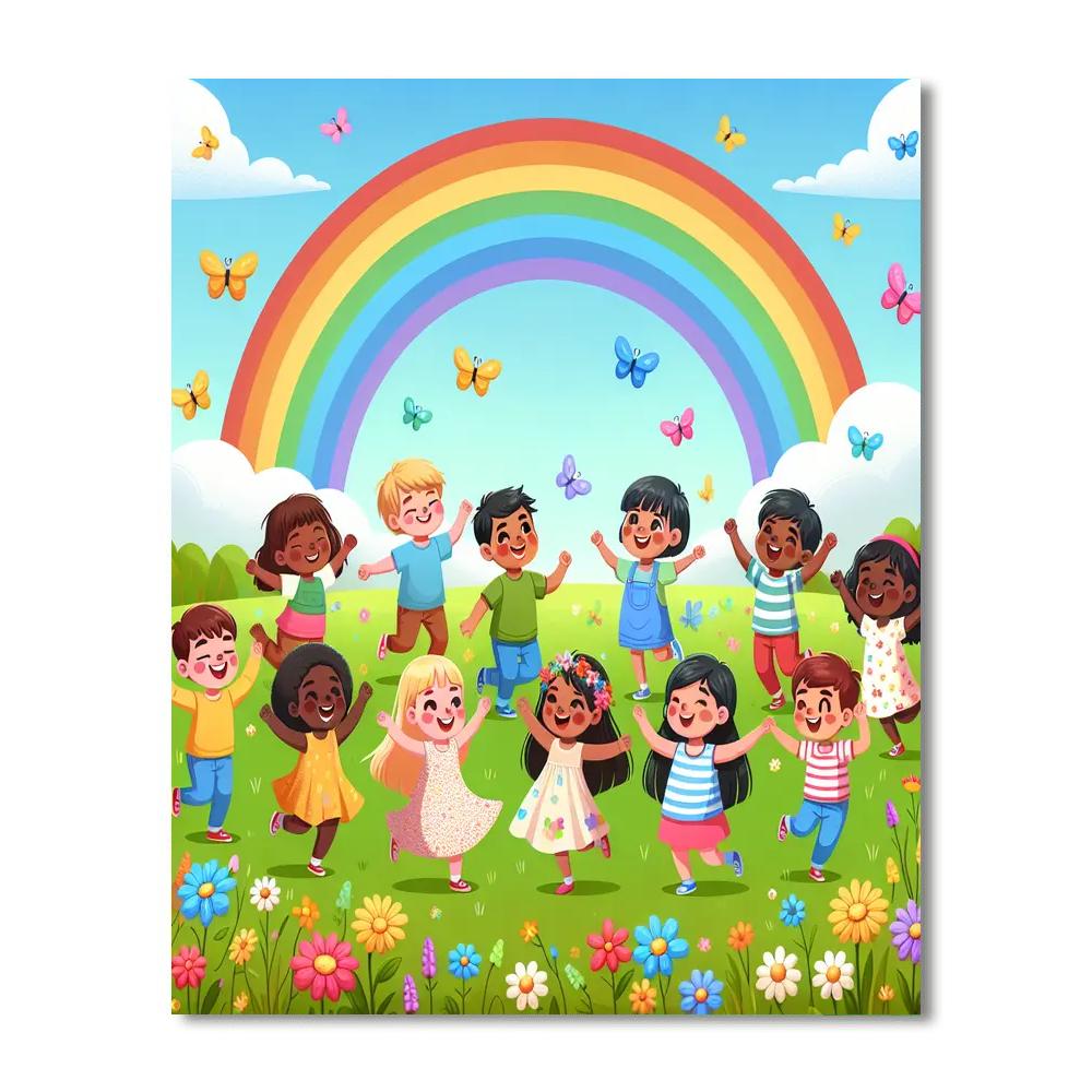 Charming Rainbow Celebration Painting By Numbers Kit