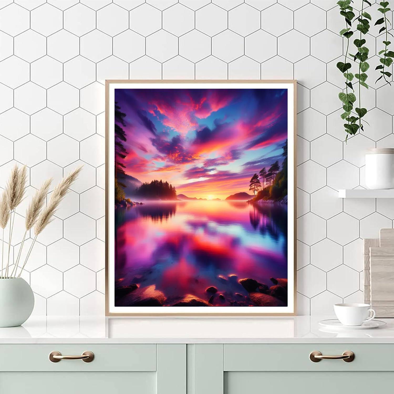 Captivating Sunset Oasis Paint By Color